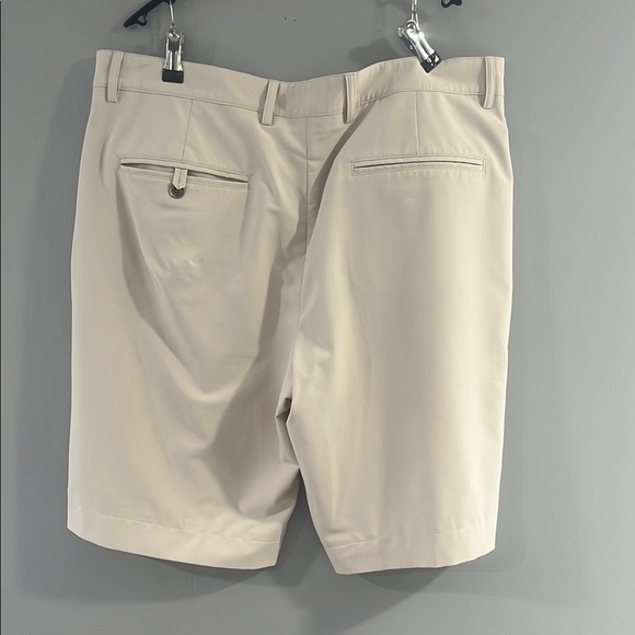Cream Flat Front Tailored Shorts for Business Casual - Picture 6 of 6